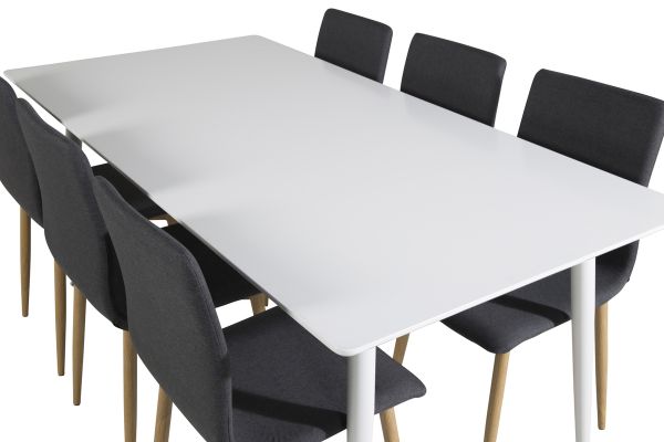 Imagine Polar Dining table 180 cm - White top / White Legs +Windu Matstol - Ek-Look / Mörkgrå _6