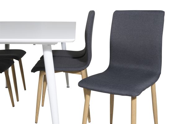 Imagine Polar Dining table 180 cm - White top / White Legs +Windu Matstol - Ek-Look / Mörkgrå _6