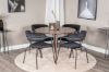 Imagine Plaza Round table 100 cm - Walnut top - Walnut legs+Arrow armchair - Black Legs - Black Velvet_4