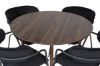 Imagine Plaza Round table 100 cm - Walnut top - Walnut legs+Arrow armchair - Black Legs - Black Velvet_4