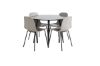 Imagine Plaza - Masă de dining - 100 ø - Negru/Negru + Scaun de dining Arctic - Picioare negre - Plastic kaki _4