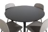 Imagine Plaza - Masă de dining - 100 ø - Negru/Negru + Scaun de dining Arctic - Picioare negre - Plastic kaki _4