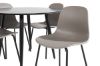 Imagine Plaza - Masă de dining - 100 ø - Negru/Negru + Scaun de dining Arctic - Picioare negre - Plastic kaki _4