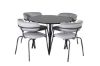 Imagine Plaza - Dining table - 100 ø - Black/Black +Arrow armchair - Black Legs - Grey Velvet _4