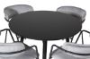 Imagine Plaza - Dining table - 100 ø - Black/Black +Arrow armchair - Black Legs - Grey Velvet _4