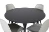 Imagine Plaza - Masă de dining - 100 ø - Negru/Negru + Scaun de plastic Polar - Picioare negre / Plastic gri _4