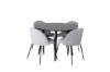 Imagine Plaza - Dining table - 100 ø - Black/Black +Wrinkles Dining Chair - Black Legs - Grey Velvet _4