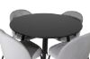 Imagine Plaza - Dining table - 100 ø - Black/Black +Wrinkles Dining Chair - Black Legs - Grey Velvet _4