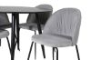 Imagine Plaza - Dining table - 100 ø - Black/Black +Wrinkles Dining Chair - Black Legs - Grey Velvet _4