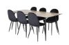 Imagine Masa de dining Silar - 180 cm - Melamină "Efect Lemn" / Picioare Negre + Scaun de dining Polar - Picioare Negre / Catifea Neagră (înlocuiește 19902-888)_6