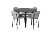 Imagine Plaza - Dining table - 100 ø - Black/Black +Vault Dining Chair - Black Legs - Grey Fabric _4