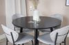 Imagine Plaza - Dining table - 100 ø - Black/Black +Vault Dining Chair - Black Legs - Grey Fabric _4