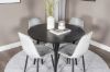 Imagine Plaza - Masă de dining - 100 ø - Negru/Negru + Scaun de dining Polar - Picioare Negre - Catifea Gri _4