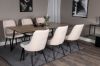 Imagine Silar Dining Table - 180 cm - "Wood Look" Melamine / Black Legs+Velvet Deluxe Dining Chair - Beige / Black_6