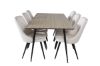 Imagine Silar Dining Table - 180 cm - "Wood Look" Melamine / Black Legs+Velvet Deluxe Dining Chair - Beige / Black_6