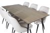 Imagine Silar Dining Table - 180 cm - "Wood Look" Melamine / Black Legs+Velvet Deluxe Dining Chair - Beige / Black_6