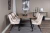 Imagine Silar Dining Table - 180 cm - "Wood Look" Melamine / Black Legs+Velvet Deluxe Dining Chair - Beige / Black_6