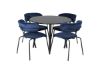 Imagine Plaza - Dining table - 100 ø - Black/Black +Arrow armchair - Black Legs - Blue Velvet _4