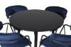 Imagine Plaza - Dining table - 100 ø - Black/Black +Arrow armchair - Black Legs - Blue Velvet _4