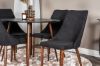 Imagine Vă rugăm să traduceți complet Plaza Round Table 100 cm - Black Top - Walnut legs+Leone Dining Chair - Walnut legs - Black Fabric_4