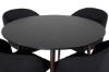 Imagine Plaza Round Table 100 cm - Black Top - Walnut legs+Arch Dining Chair - Walnut Legs - Black Fabric_4