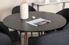 Imagine Plaza Round Table 100 cm - Black Top - Walnut legs+Arch Dining Chair - Walnut Legs - Black Fabric_4