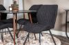 Imagine Plaza Masa Rotundă 100 cm - Blat Negru - Picioare Nuc + Scaun Dining Gemma - Picioare Negre - Material Negru_4