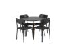 Imagine Plaza Round Table 100 cm - Black Top - Walnut legs +Polly Dining Chair - Black / Black _4