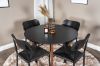 Imagine Plaza Round Table 100 cm - Black Top - Walnut legs +Polly Dining Chair - Black / Black _4