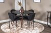 Imagine Te rog să traduci complet Plaza Round Table 100 cm - Blat Negru - Picioare Nuc+Vault Dining Chair - Picioare Negre - Material Negru_4