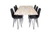 Imagine Masa de Dining Bali 200*90*H75 - Nature / Negru + Scaun de Dining Polar Diamond - Picioare Negre - Catifea Neagra_6