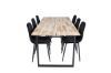 Imagine Masa de dining Cirebon 200*90cm - Natură / Negru+ Scaun de dining Polar Diamond - Picioare negre - Catifea neagră_6