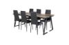 Imagine Masa de dining Jakarta. 200*90*H75 - Teak închis / Negru+Scaun de dining Slim cu spătar înalt - Picioare negre - PU negru_6