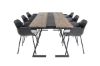 Imagine Masa de dining Jakarta. 200*90*H75 - Teak închis / Negru+Scaun din plastic Comfort - Picioare negre - Plastic negru_6