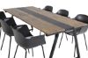 Imagine Masa de dining Jakarta. 200*90*H75 - Teak închis / Negru+Scaun din plastic Comfort - Picioare negre - Plastic negru_6