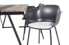 Imagine Masa de dining Jakarta. 200*90*H75 - Teak închis / Negru+Scaun din plastic Comfort - Picioare negre - Plastic negru_6