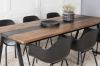 Imagine Masa de dining Jakarta. 200*90*H75 - Teak închis / Negru+Scaun din plastic Comfort - Picioare negre - Plastic negru_6