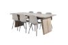 Imagine Masa de dining Logger - Stejar fumat - 210 cm+Scaun de dining Arctic - Picioare negre - Plastic khaki_6