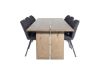 Imagine Tabel de dining Logger - Stejar Fumuriu - 210 cm+ Scaun de dining Gemma - Picioare Negre - Material Negru_6