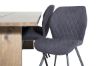 Imagine Tabel de dining Logger - Stejar Fumuriu - 210 cm+ Scaun de dining Gemma - Picioare Negre - Material Negru_6