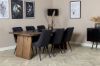 Imagine Rustic Dining Table - Smoked Oak - 210 cm+Scaun de lux de catifea - Picioare negre - Material negru_6