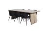 Imagine Tabel de dining Logger - Stejar Fumuriu - 210 cm+Scaun de dining Velvet - Negru / Negru_6