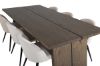 Imagine Masa de Dining Logger - Stejar Fumat - 210 cm+ Scaun de Dining Velvet - Bej/Negru_6