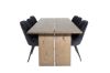 Imagine Masa de dining Logger - Stejar afumat - 210 cm + Scaun de dining Velvet Deluxe - Negru / Negru_6