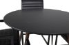 Imagine Masa de dining Logger - stejar fumuriu - 210 cm + Scaun de dining Vault - picioare negre - material negru_6