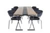 Imagine Masă de dining Jakarta . 200*90*H75 - Teak închis / Negru+Scaun cu brațe Arrow - Picioare Negre - Catifea Neagră_6