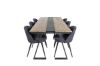 Imagine Masa de dining Jakarta. 200*90*H75 - Teak negru / scaun de dining Velvet - picioare negre - material negru_6