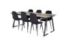 Imagine Masa de dining Jakarta, 200*90*H75 - Teak închis / Negru + Scaun de dining Polar Diamond - Picioare negre - Catifea neagră_6