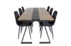 Imagine Masa de dining Jakarta, 200*90*H75 - Teak închis / Negru + Scaun de dining Polar Diamond - Picioare negre - Catifea neagră_6