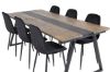 Imagine Masa de dining Jakarta, 200*90*H75 - Teak închis / Negru + Scaun de dining Polar Diamond - Picioare negre - Catifea neagră_6